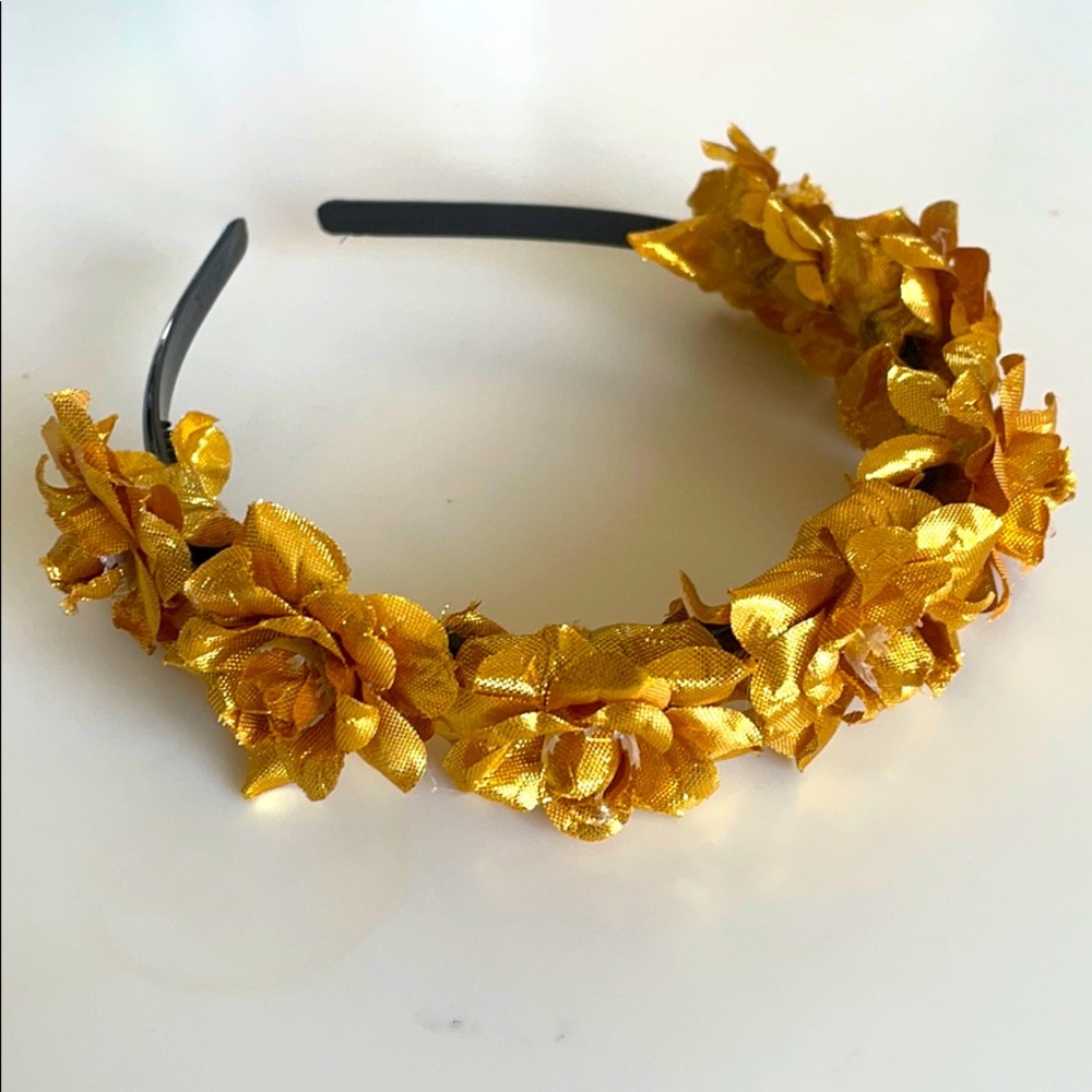 Gold flower crown headband